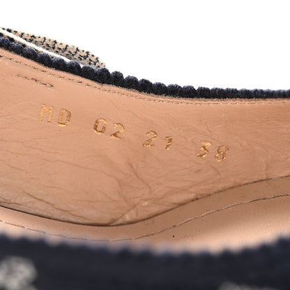 Christian Dior Toile de Jouy Ribbon Embroidered J'Adior Slingback 65mm Pumps 38 Blue Off White 9 of 9
