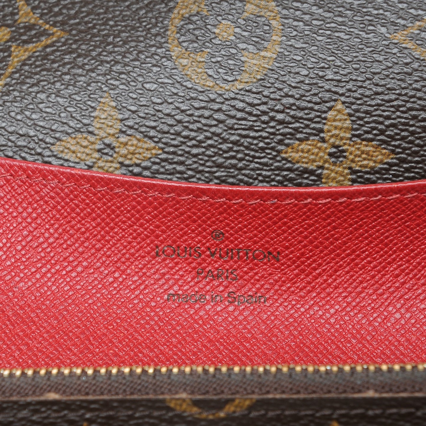 Monogram Emilie Wallet Red