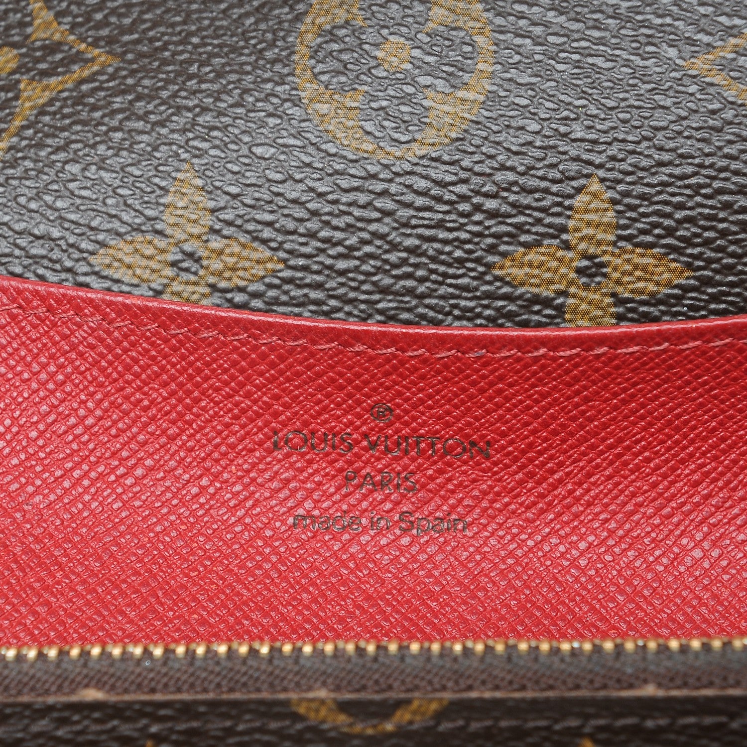 Louis Vuitton Monogram Emilie Wallet Red 6 of 11