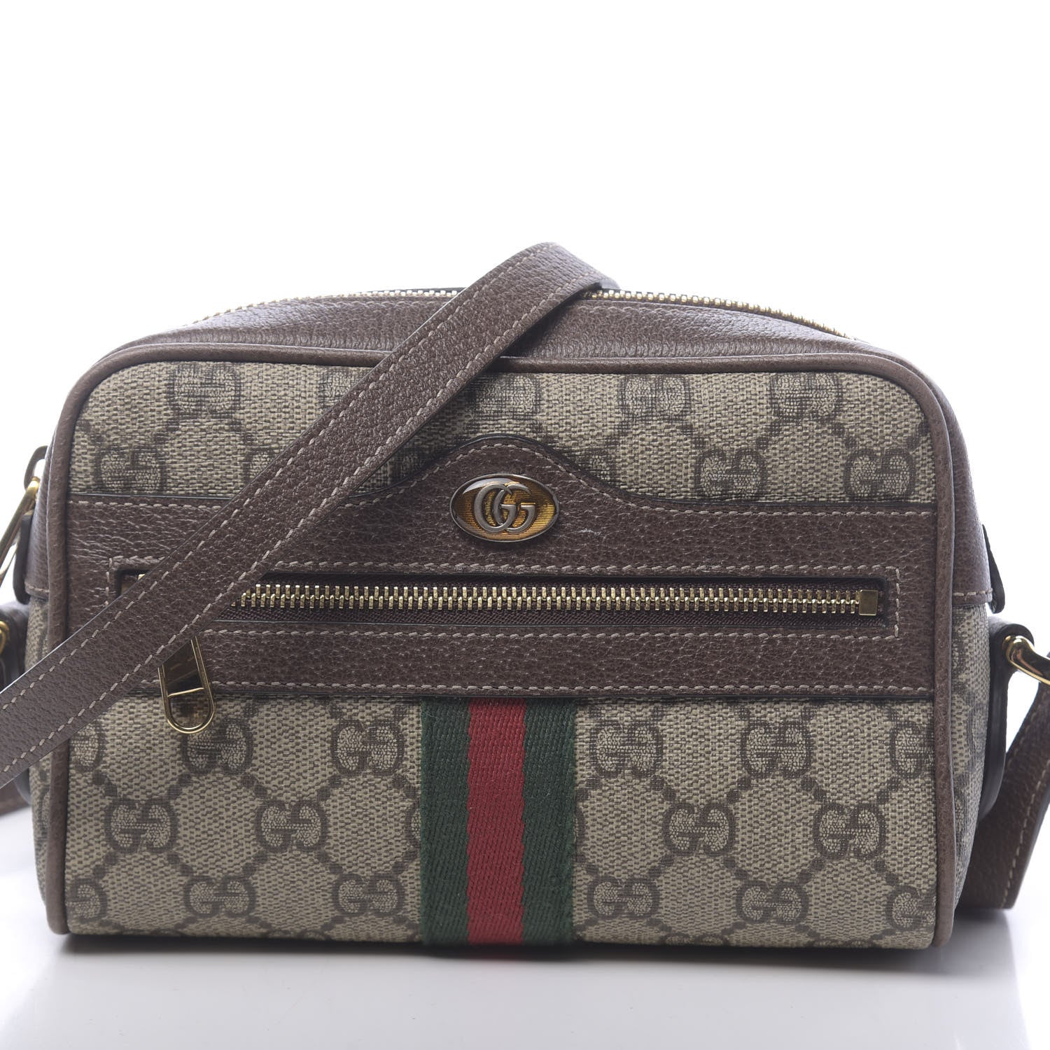 Gucci GG Supreme Monogram Web Mini Ophidia Shoulder Bag Brown 11 of 11