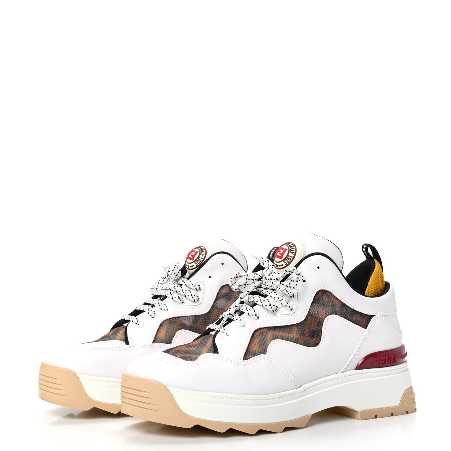 Vitello Mesh FF T-Rex Sneakers 40.5 Ultra White Tobacco Moro Zucca