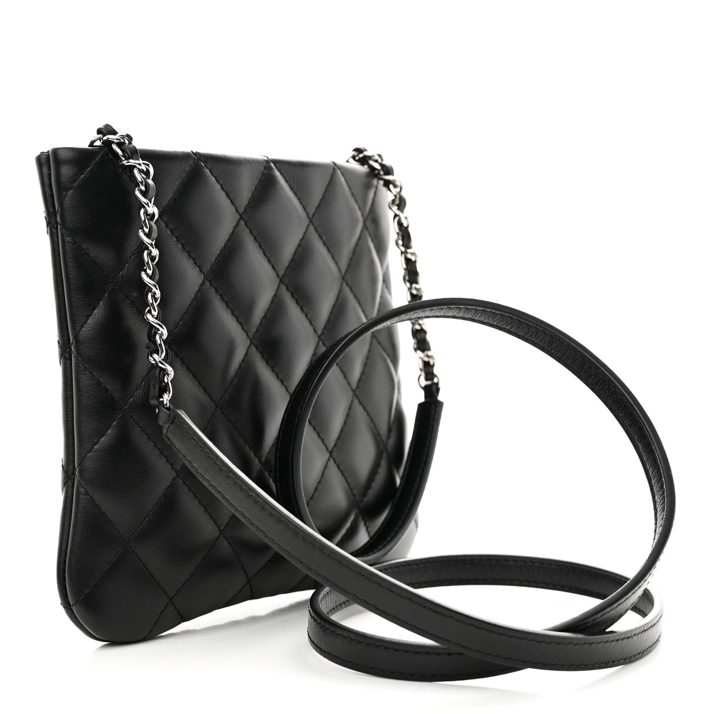 Lambskin Quilted Crossbody Bag Black