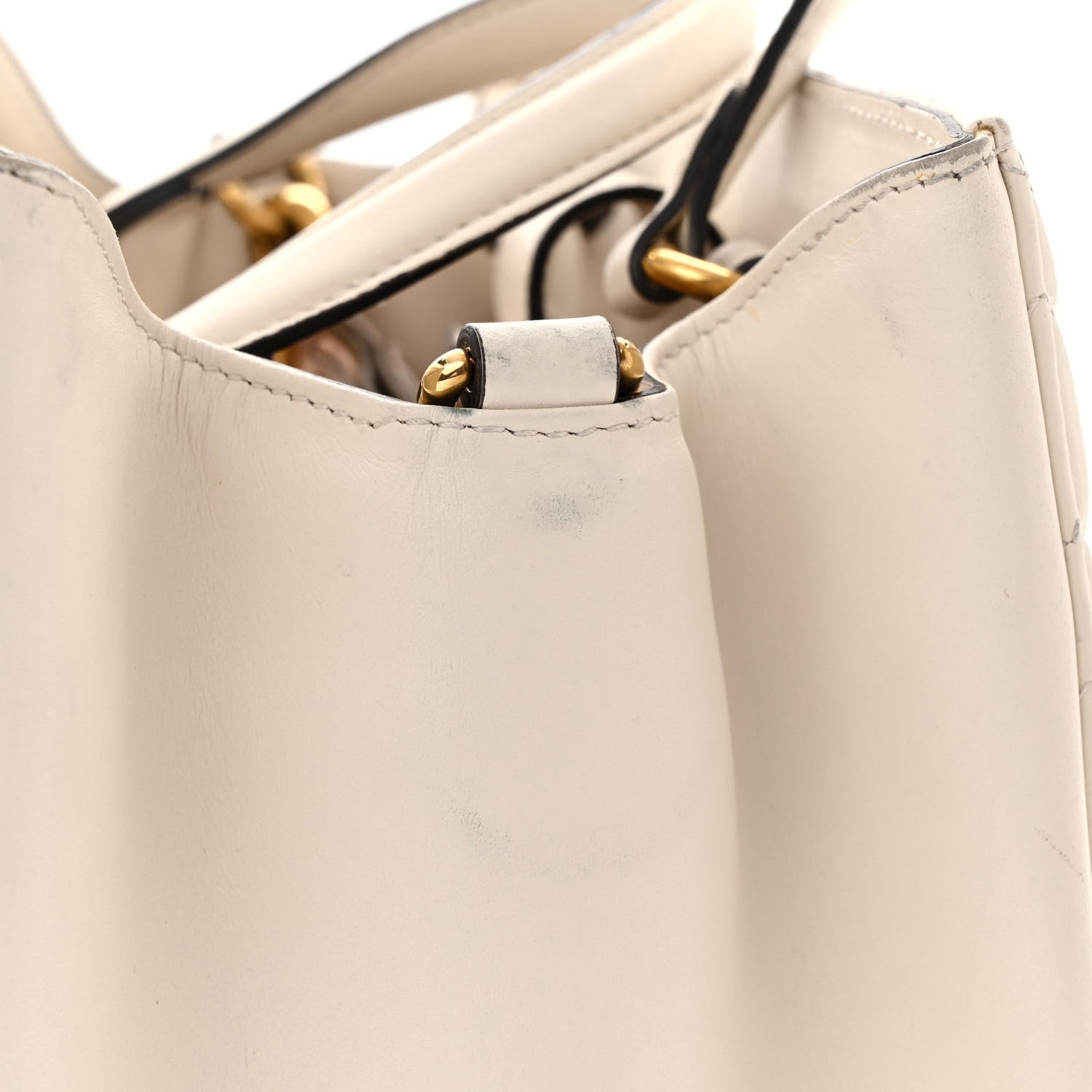 Gucci Calfskin Matelasse Small GG Marmont Tote White 14 of 17