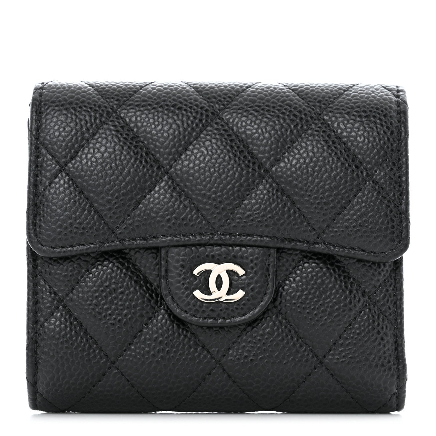 Chanel Caviar Quilted Compact Flap Wallet Black 1 of 9