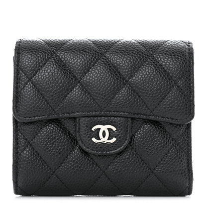 Chanel Caviar Quilted Compact Flap Wallet Black 1 of 9