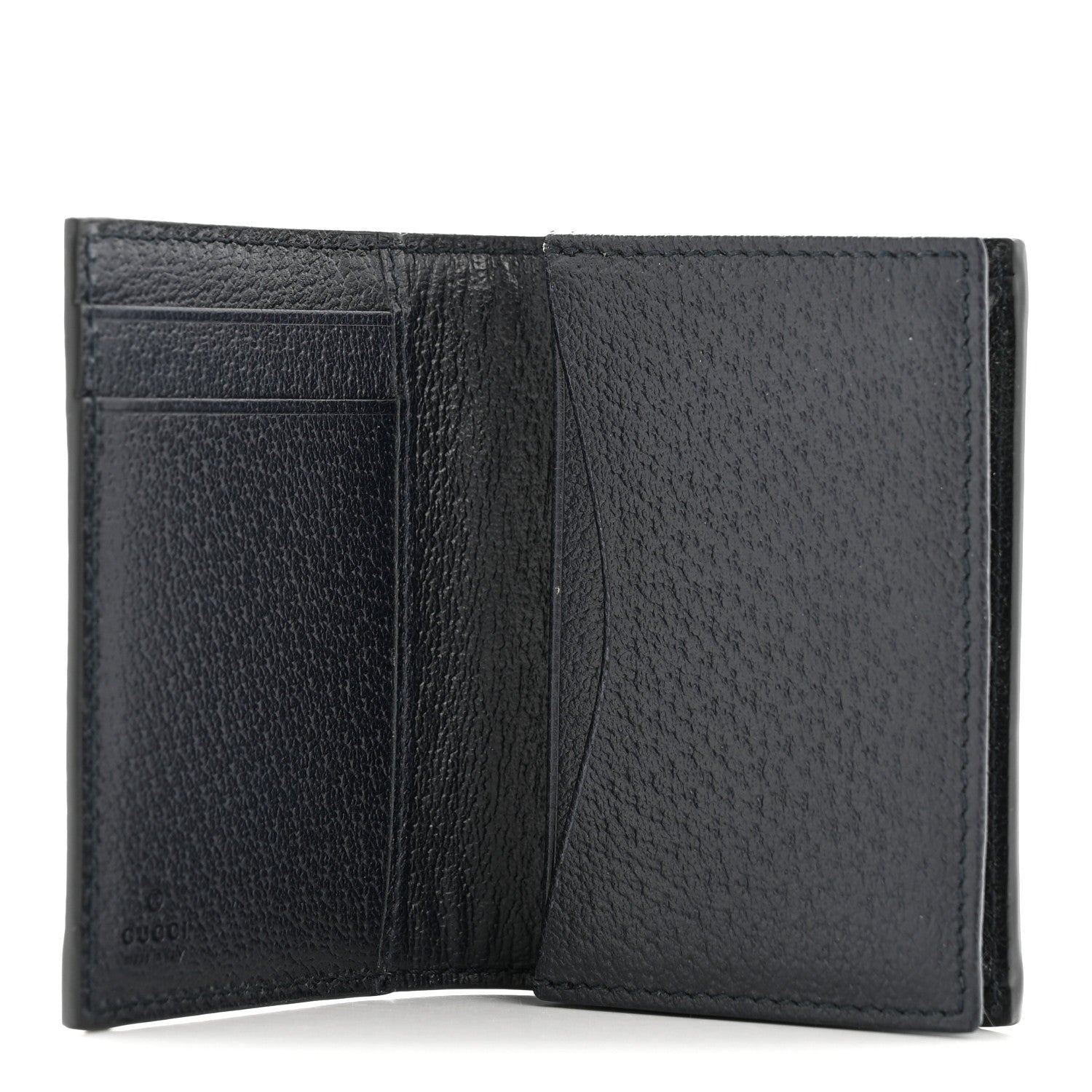 Gucci GG Supreme Monogram Textured Dollar Calfskin Web Ophidia Card Case Beige Blue 5 of 9