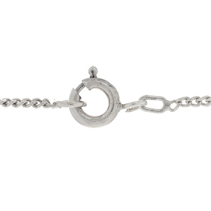Chanel Sterling Silver Camellia Square Pendant Necklace 4 of 5
