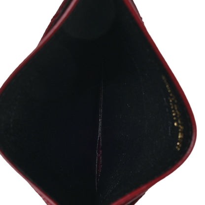 Saint Laurent Grain De Poudre Matelasse Chevron Monogram Credit Card Case Opyum Red 5 of 7
