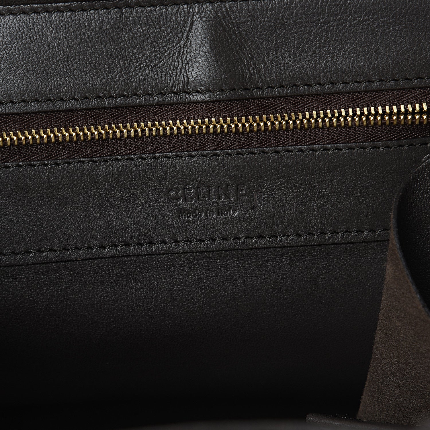 Celine Lambskin Horizontal Bi-Color Cabas Black Dark Grey 5 of 8