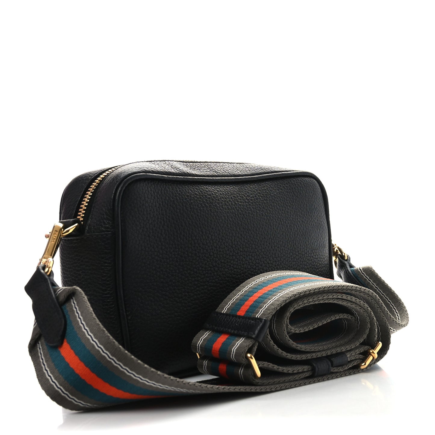 Vitello Daino Camera Crossbody Black