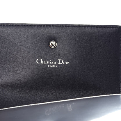Christian Dior Metallic Patent Micro-Cannage Diorama Elancee Wallet Onyx Silver 6 of 8