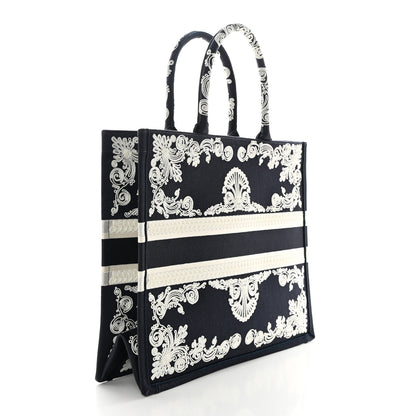 Christian Dior Canvas Embroidered Cornely Book Tote Blue White 3 of 11