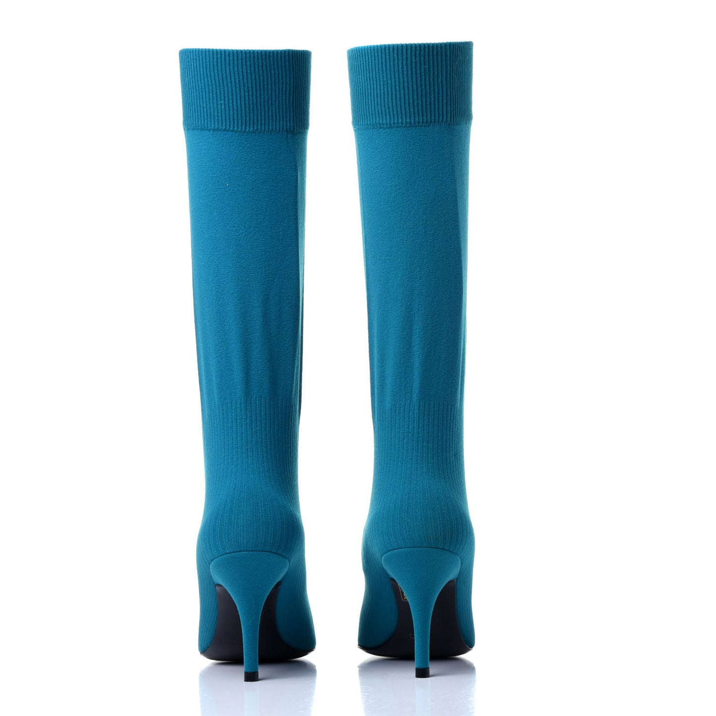 Jersey Crepe Pointed Toe Knife Booties 35 Azure