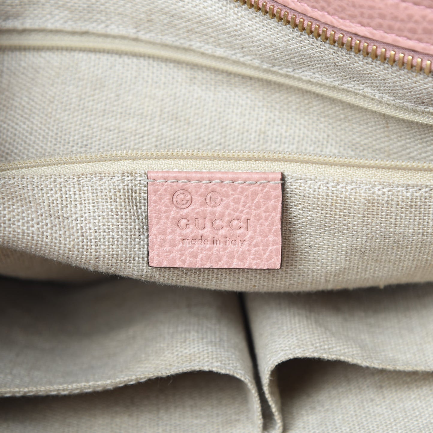 Monogram Bree Zippered Tote Beige Soft Pink