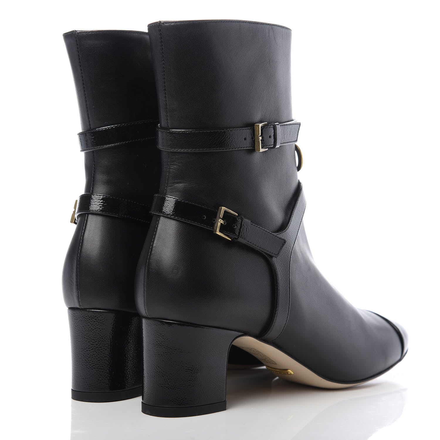 Gucci Malaga Kid GG Geraldine Cap Toe 55mm Ankle Boots 37.5 Black 4 of 10