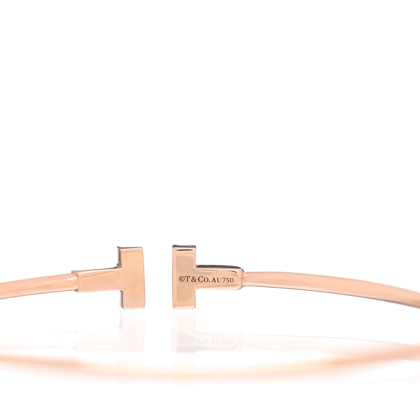 18K Rose Gold Narrow T Wire Bracelet