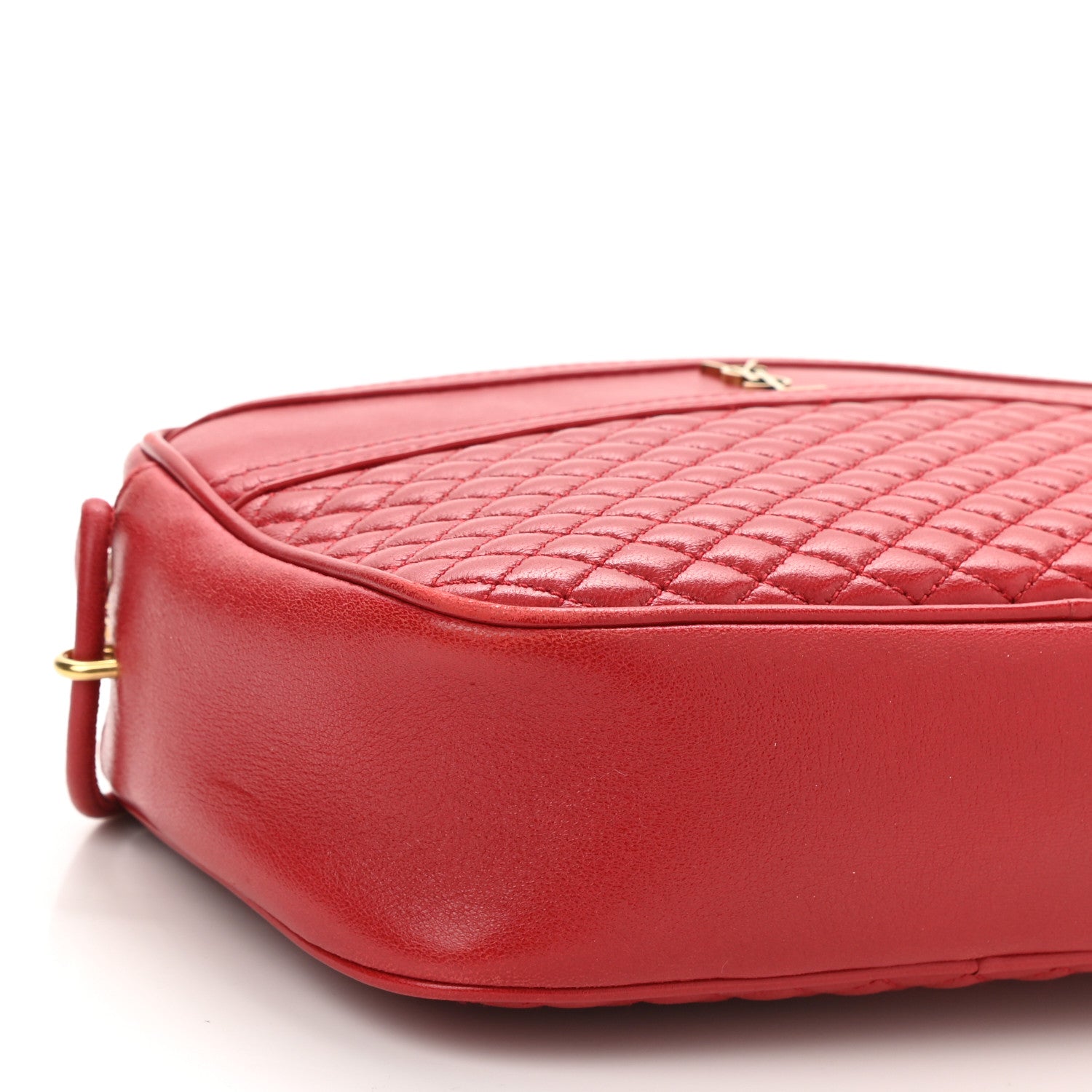 Saint Laurent Lambskin Quilted Victoire Camera Bag Rouge Eros 9 of 11