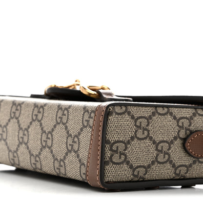 Gucci GG Supreme Monogram Mini Horsebit 1955 Shoulder Bag Beige Brown Sugar 10 of 10