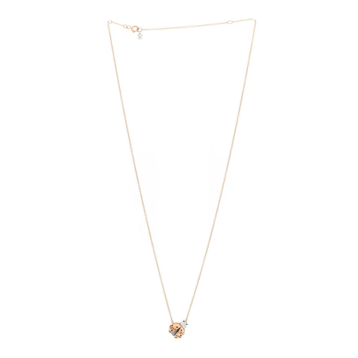 18K Rose Gold Sterling Silver Return to Tiffany Love Bugs Ladybug Pendant Necklace