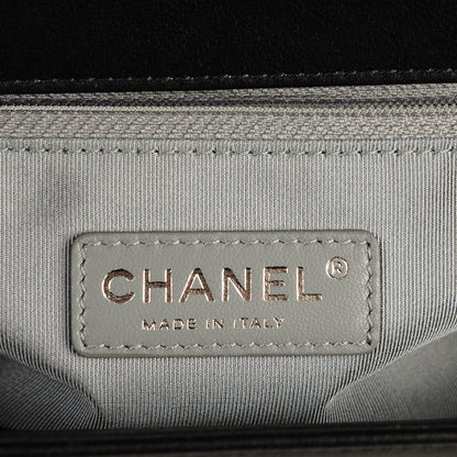 Chanel Metallic Calfskin Quilted New Medium Boy Flap Black 7 of 8