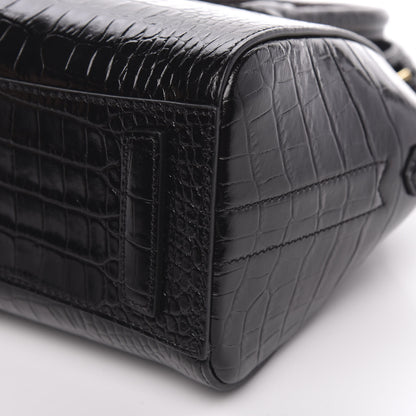 Givenchy Calfskin Crocodile Embossed Mini Antigona Black 9 of 10