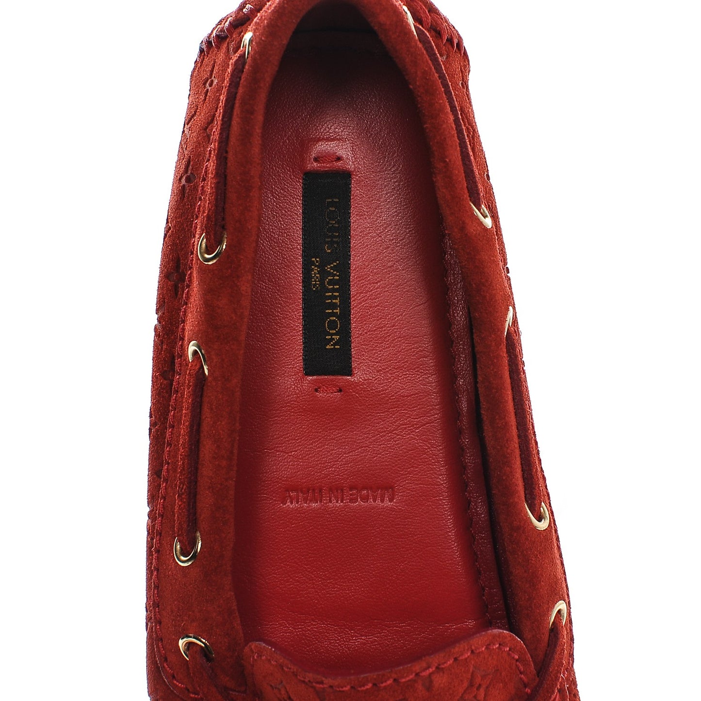 Suede Monogram Gloria Loafers 36 Rouge