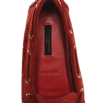 Louis Vuitton Suede Monogram Gloria Loafers 36 Rouge 6 of 6