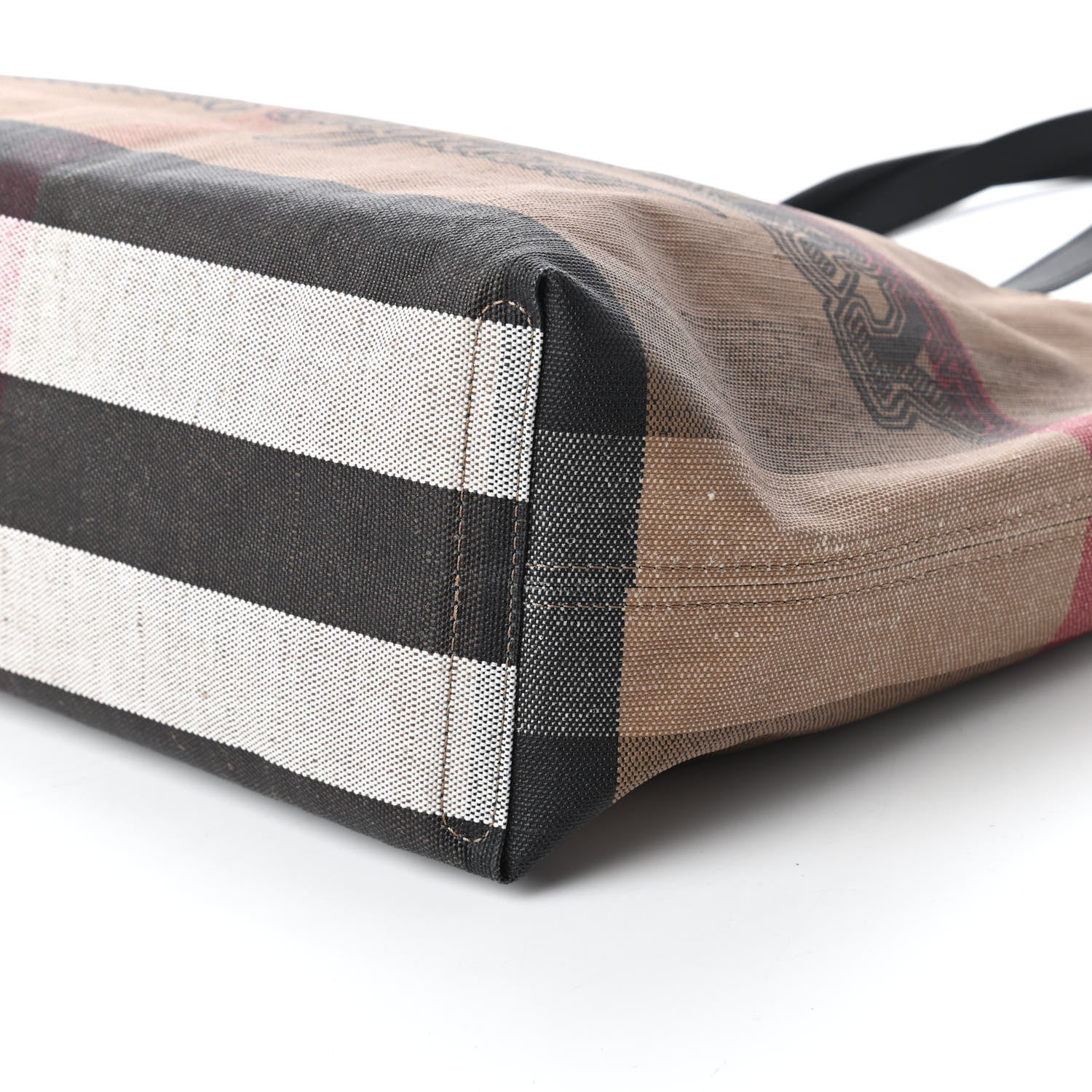 Burberry Coated Canvas Mega Check Medium Doodle Tote Black 7 of 10