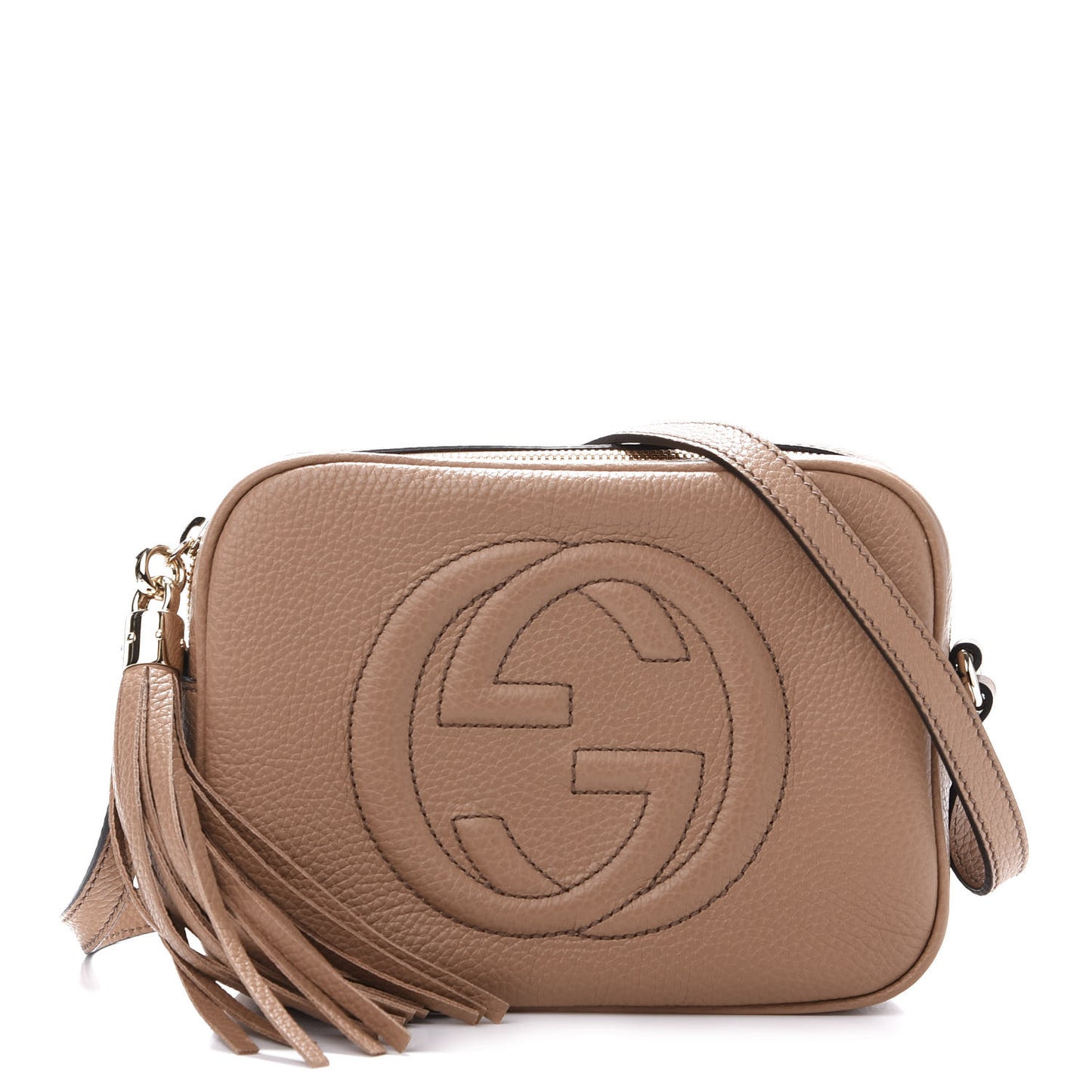 Pebbled Calfskin Small Soho Disco Bag Camelia