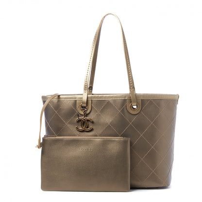 Chanel Grained Calfskin Large Shopping Fever Tote Gold 1 of 9