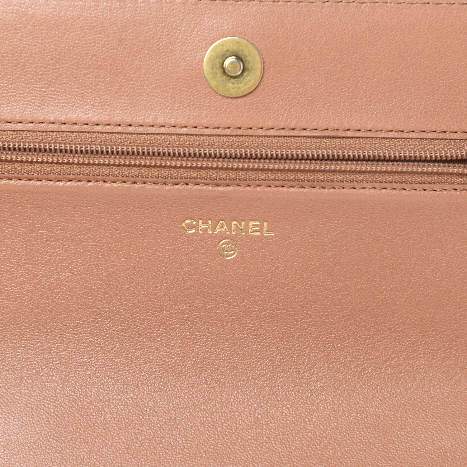 Chanel Lambskin Quilted 19 Wallet On Chain WOC Brown 6 of 14
