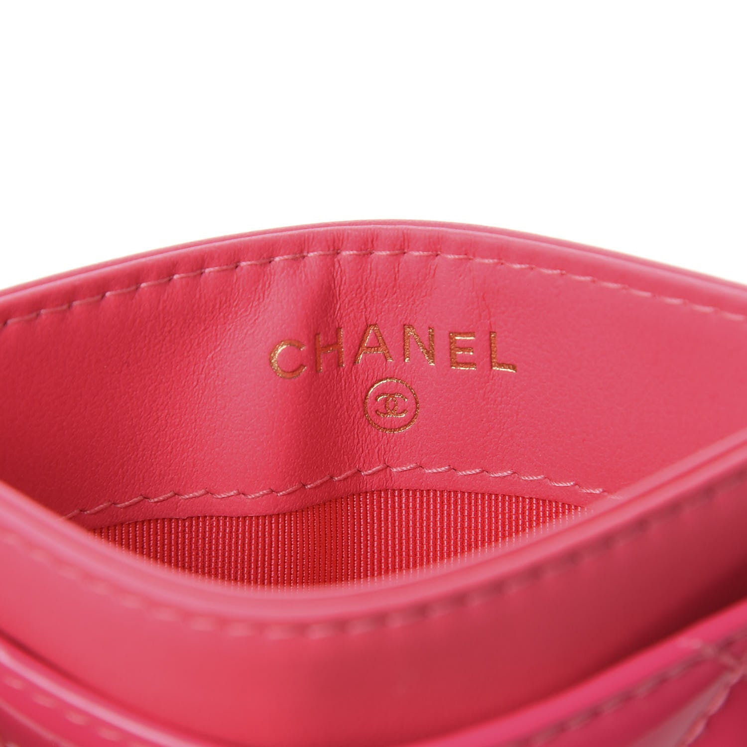 Chanel Patent Quilted Card Holder Pink 6 of 9