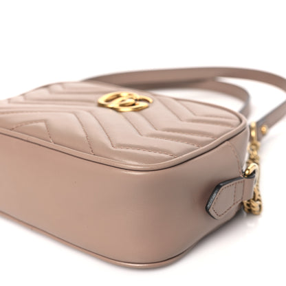 Gucci Calfskin Matelasse Mini GG Marmont Chain Shoulder Bag Porcelain Rose 9 of 11