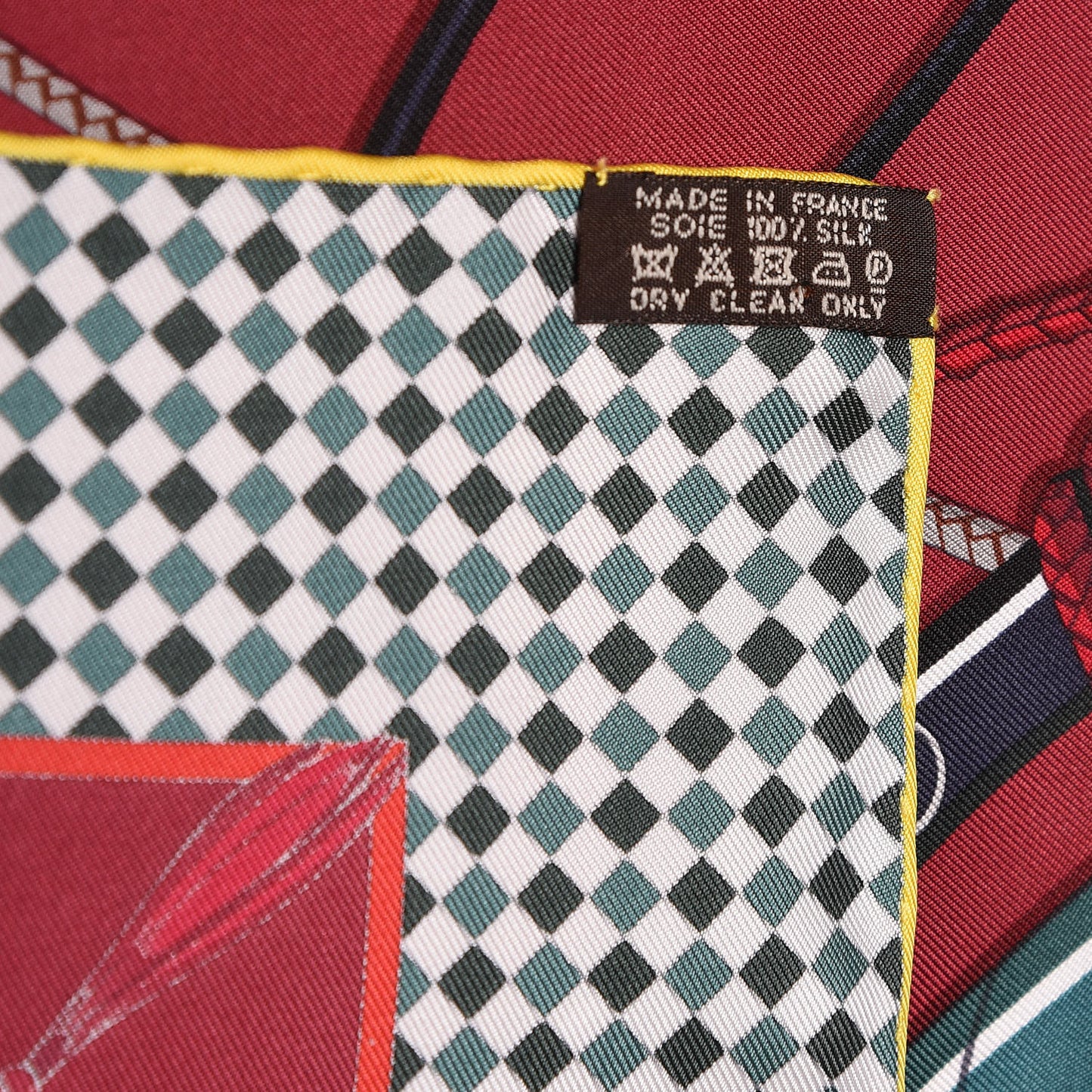 Silk Fouets et Badines Scarf 90 Bordeaux Vert Anthracite