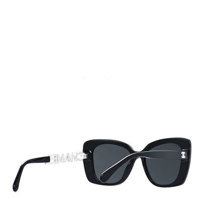 Chanel Acetate Strass Square Sunglasses 5422-B-A Black White 4 of 8