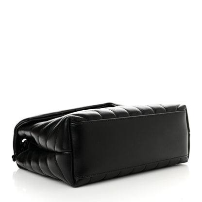 Saint Laurent Calfskin Y Quilted Monogram Monochrome Small Loulou Chain Satchel Black 4 of 10