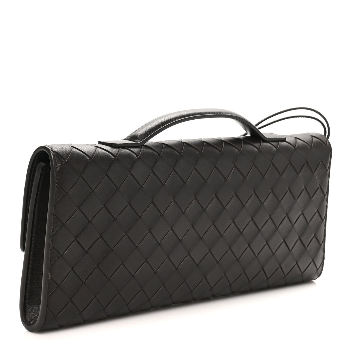 Nappa Intrecciato Long Andiamo Top Handle Clutch Fondant