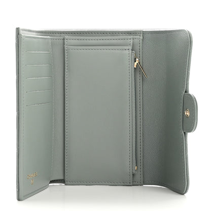 Chanel Caviar Quilted Medium Flap Wallet Light Green 5 of 7