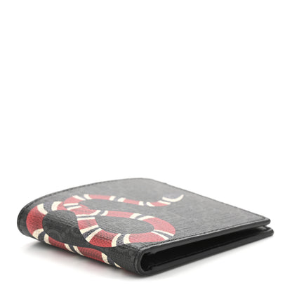 Gucci GG Supreme Monogram Kingsnake Nice Bi-Fold Wallet Black Grey 4 of 10