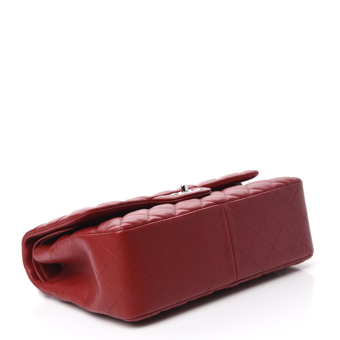 Caviar Quilted Jumbo Double Flap Red