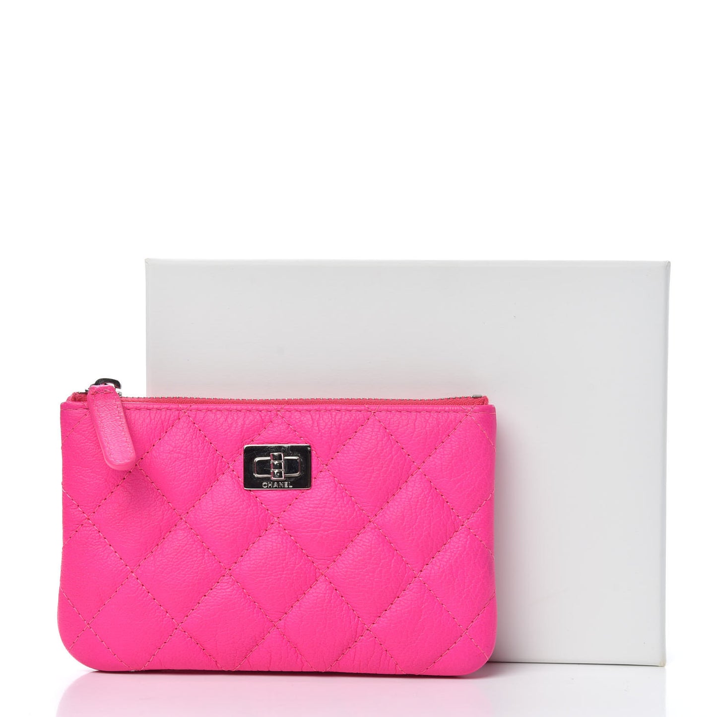 Goatskin Quilted Small Reissue Cosmetic Case Pink