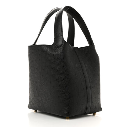 Hermes Ostrich Picotin Lock 18 Black 4 of 21