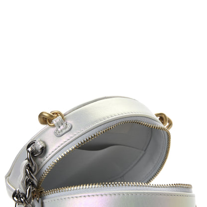 Chanel Iridescent Calfskin Quilted 19 Round Clutch With Chain White 5 of 10