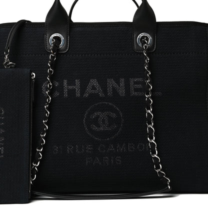 Chanel Mixed Fibers Large Deauville Tote Black 8 of 14