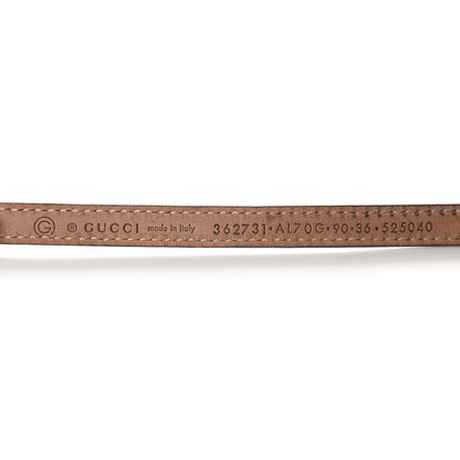 Gucci Calfskin 1973 Buckle Skinny Belt 90 36 Black 9 of 13