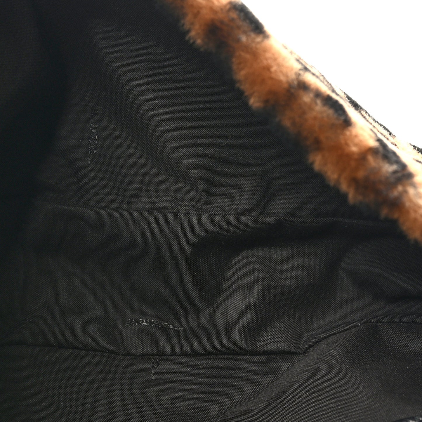 Shearling Vitello Dolce Macro FF 1974 Baguette Tobacco Black