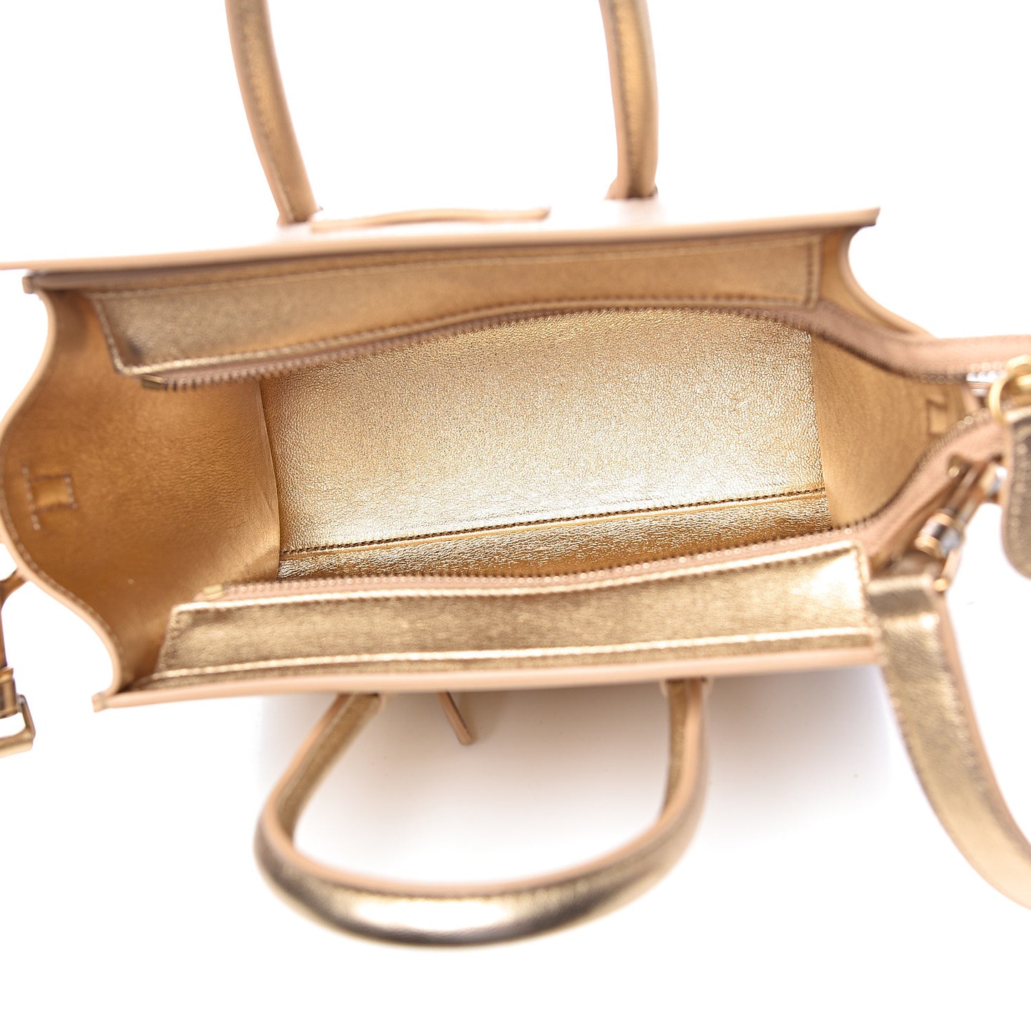 Laminated Lambskin Nano Luggage Gold