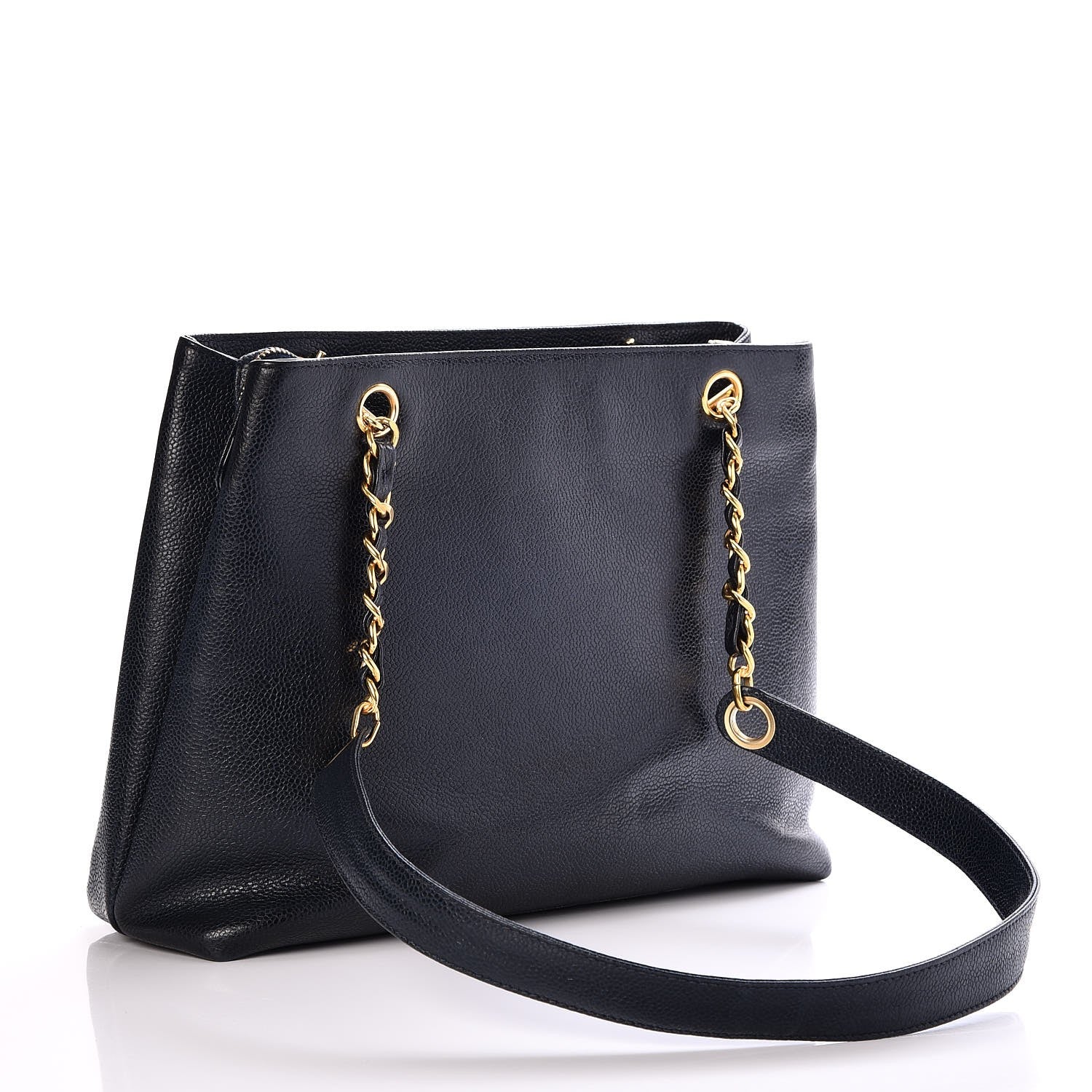 Chanel Caviar Flap Shoulder Bag Navy 3 of 8