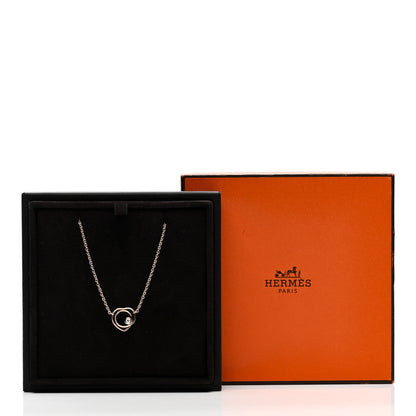 Hermes 18K Rose Gold Diamond TPM Vertige Coeur Necklace SH 5 of 5
