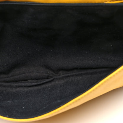 Balenciaga Chevre Silver Metallic Edge Hardware Envelope Clutch Jaune Epi 5 of 11